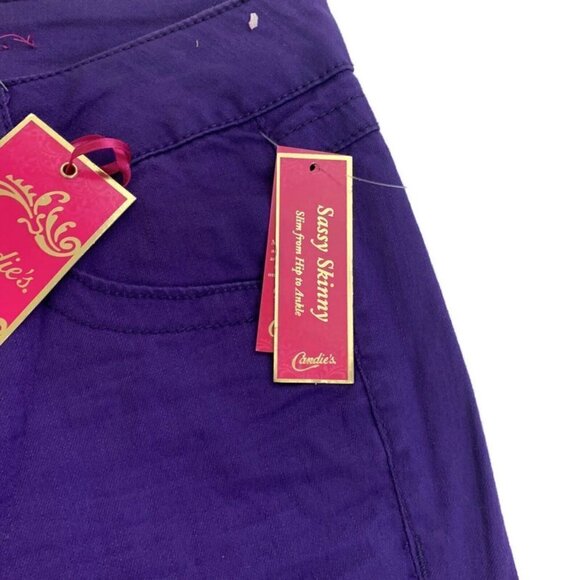 Candie's Size 3 Junior "Sassy Skinny" Skinny Jeans Lot of 2 NWT Red Purple - Picture 3 of 9